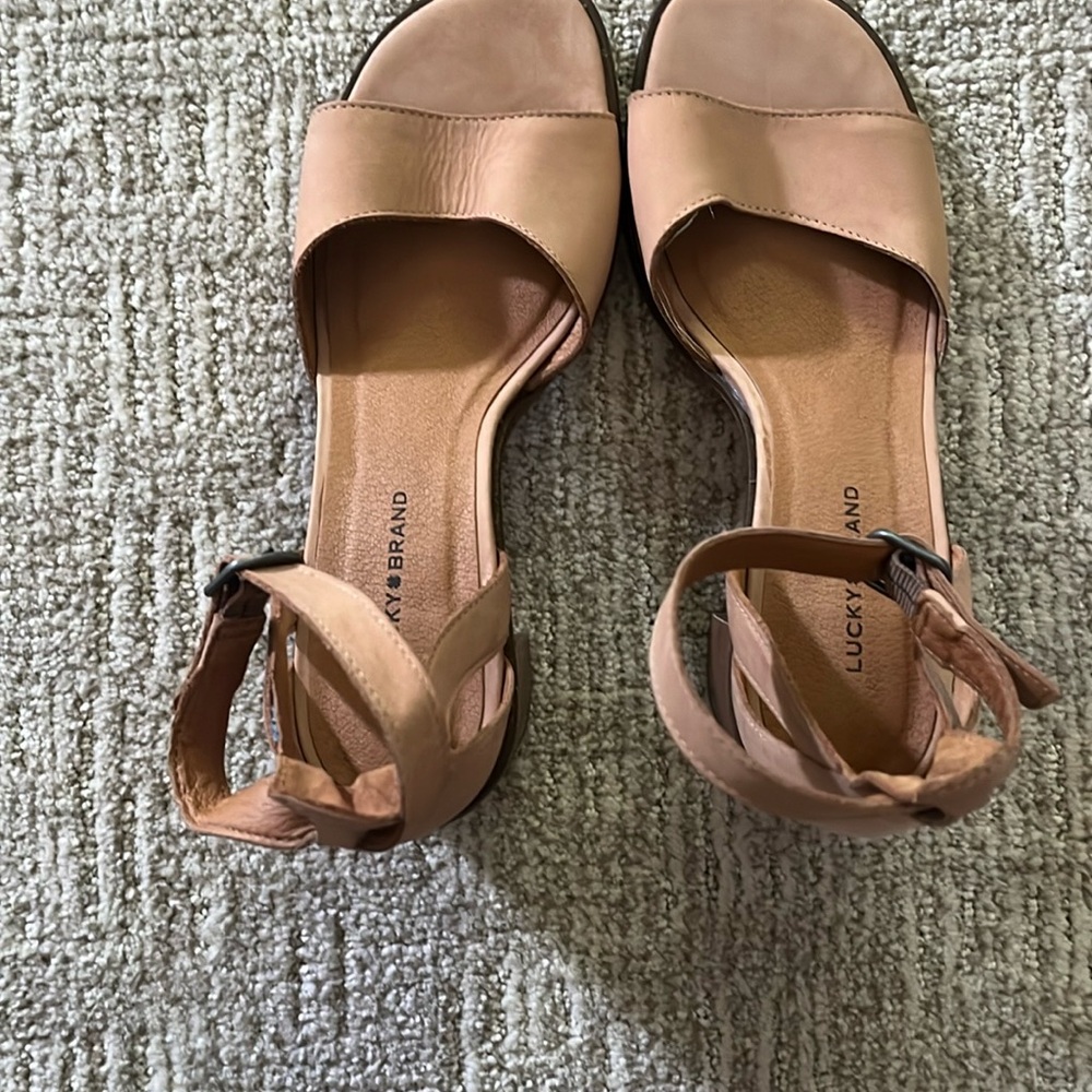 Lucky Brand Tan Sandals with Ankle Straps